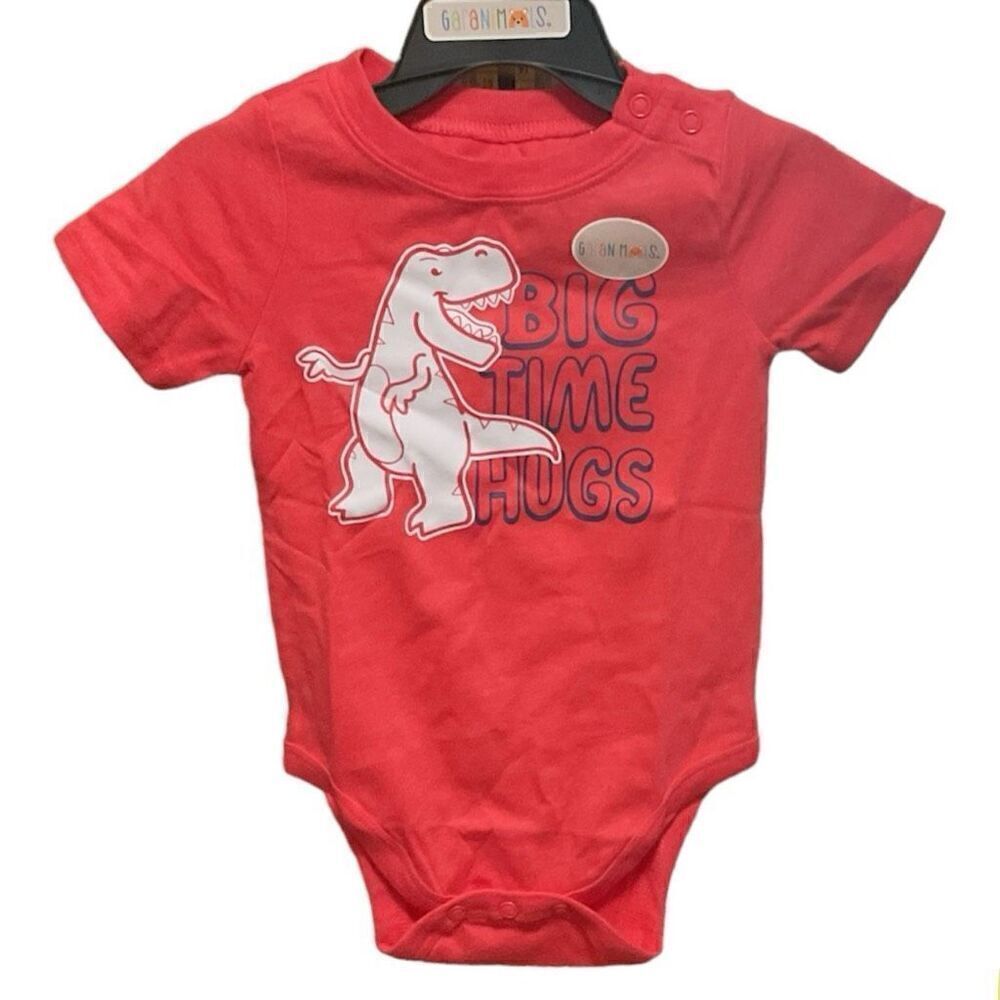 Garanimals Salmon Onsie with Dinosaur NWT 12 mo.